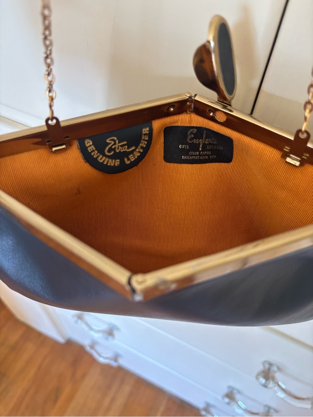 Etra Leather Navy Purse - Vintage